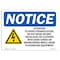 Signmission OSHA Sign, Attention To Avoid Strangulation With Symbol, 18in X 12in Decal, 12" W, 18" L, Landscape OS-NS-D-1218-L-10230 - alternate 1